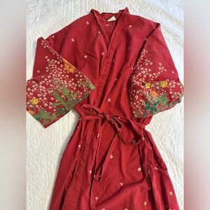 Handprint brand Red Kimono Robe one size